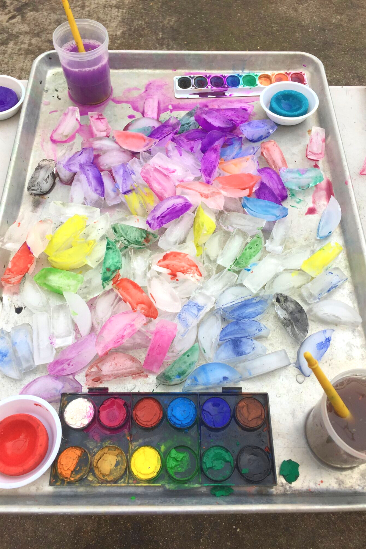 Painting on Ice Cubes - Friends Art Lab