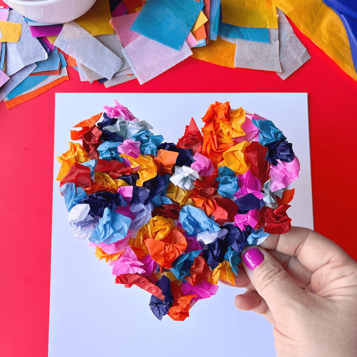 Scrunched Tissue Paper Heart Art Friends Art Lab Scrunched Tissue Paper Heart Art Friends Art Lab