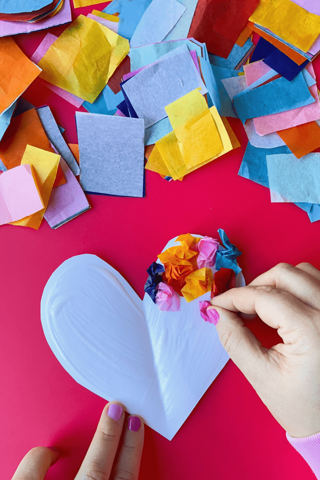 Scrunched Tissue Paper Heart Art Friends Art Lab Scrunched Tissue Paper Heart Art Friends Art Lab