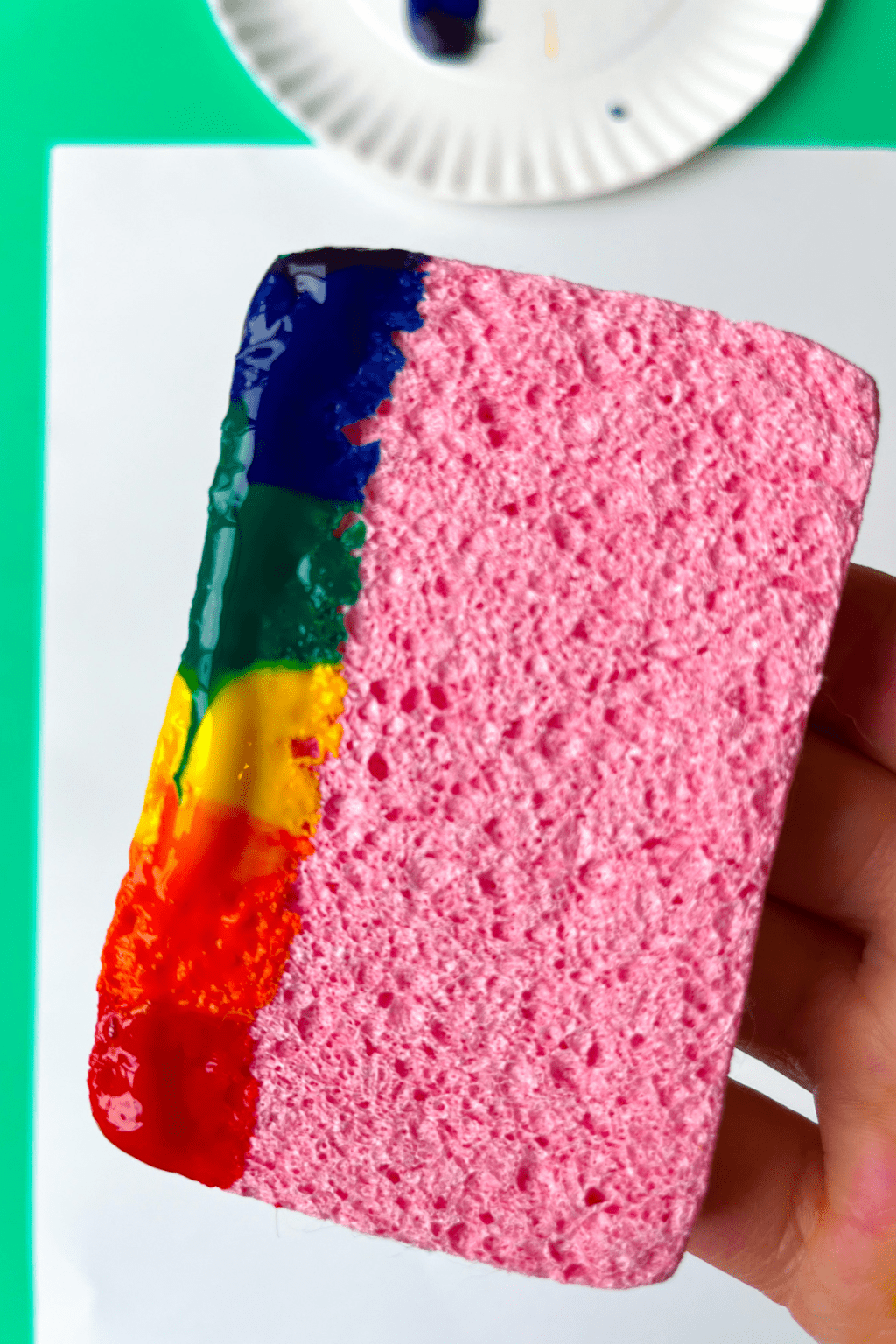 Rainbow Sponge Painting Art Project - Friends Art Lab