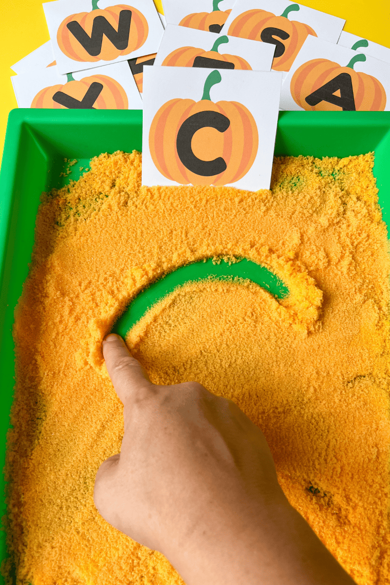 Fall Sensory Writing Activity + Free Printable Pumpkin Cards - Friends ...