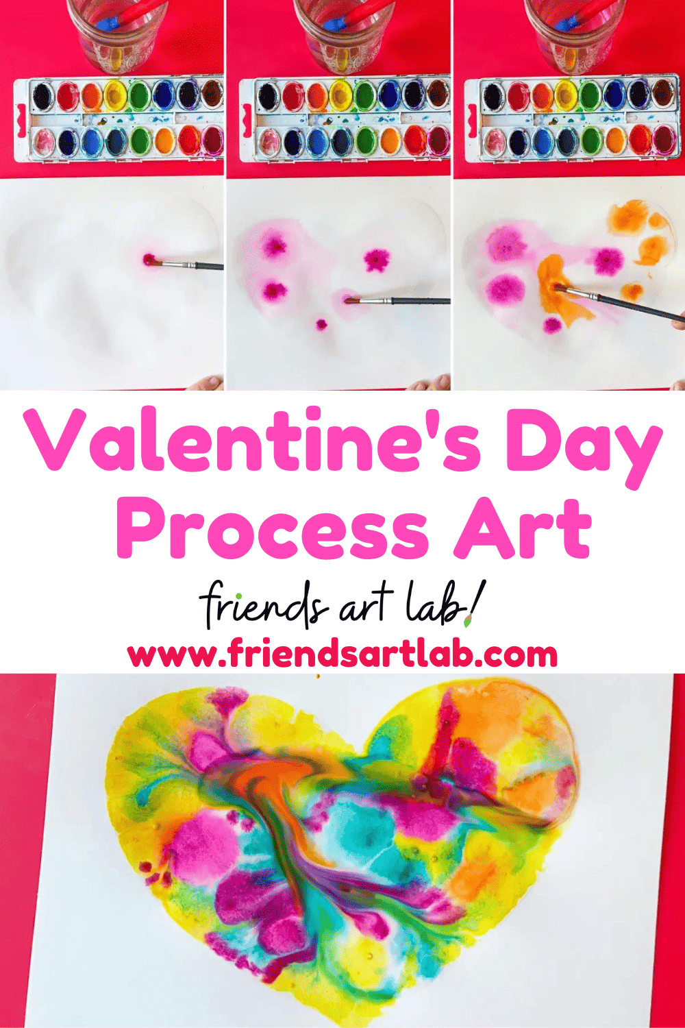 Wet-on-Wet Watercolor Heart Art - Friends Art Lab