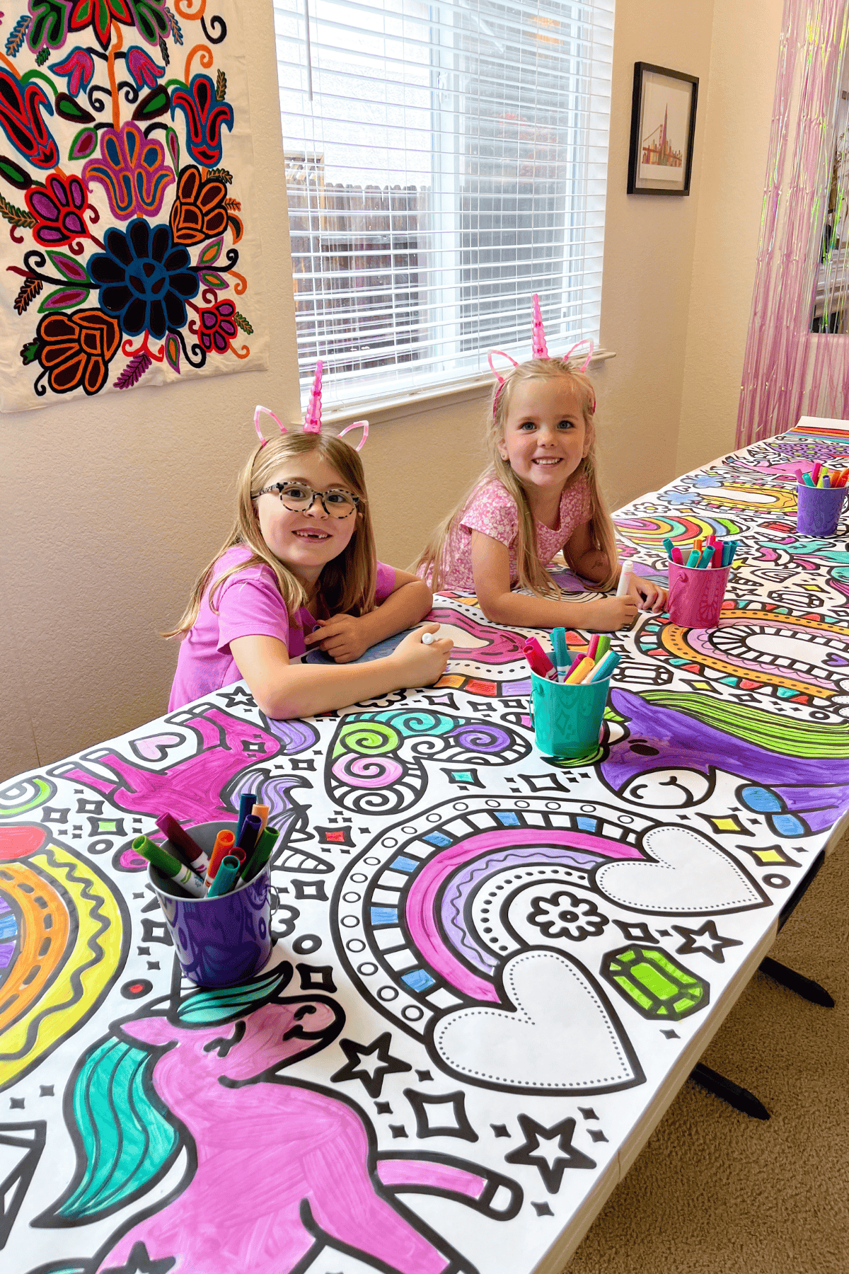 Rainbows & Unicorns Giant Coloring Banner - Friends Art Lab