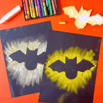 Chalk Bat Halloween Art: Spooky Preschool Craft - Friends Art Lab