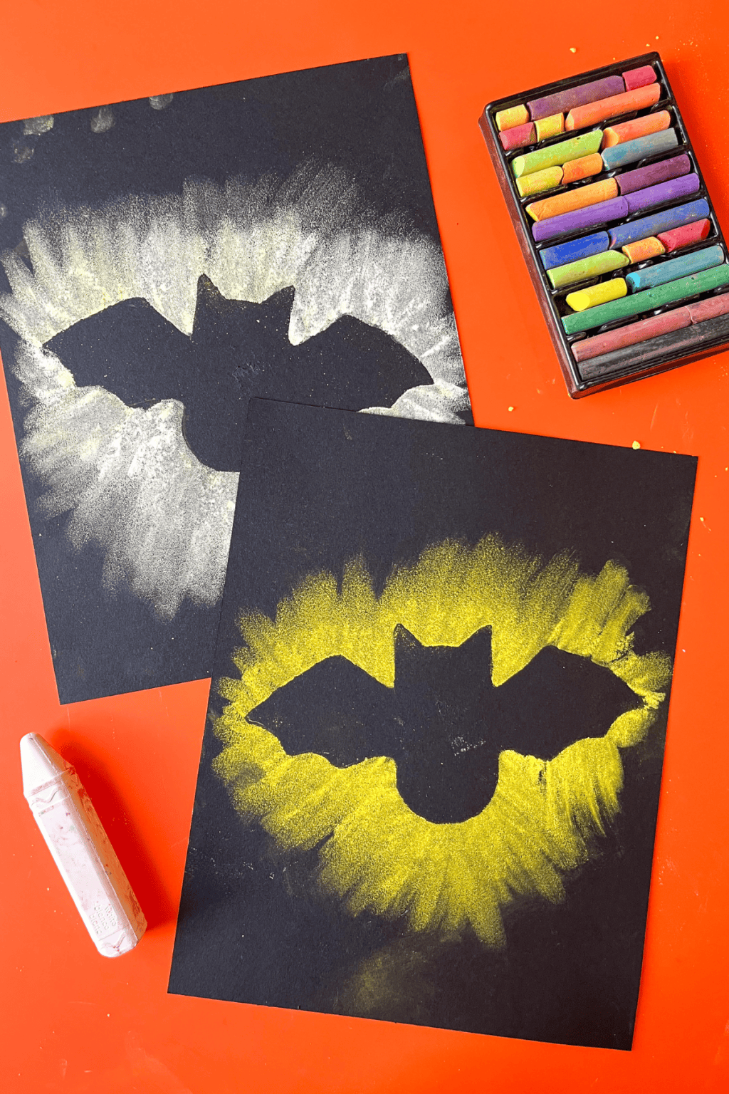 Chalk Bat Halloween Art: Spooky Preschool Craft - Friends Art Lab