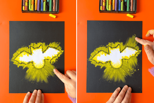 Chalk Bat Halloween Art: Spooky Preschool Craft - Friends Art Lab