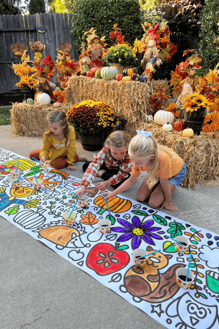 Fall Giant Coloring Poster Fall Activity for Kids - Friends Art Lab