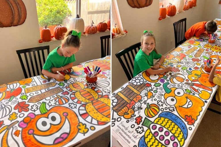 Pumpkin Giant Coloring Poster - Fall Activity for Kids - Friends Art Lab