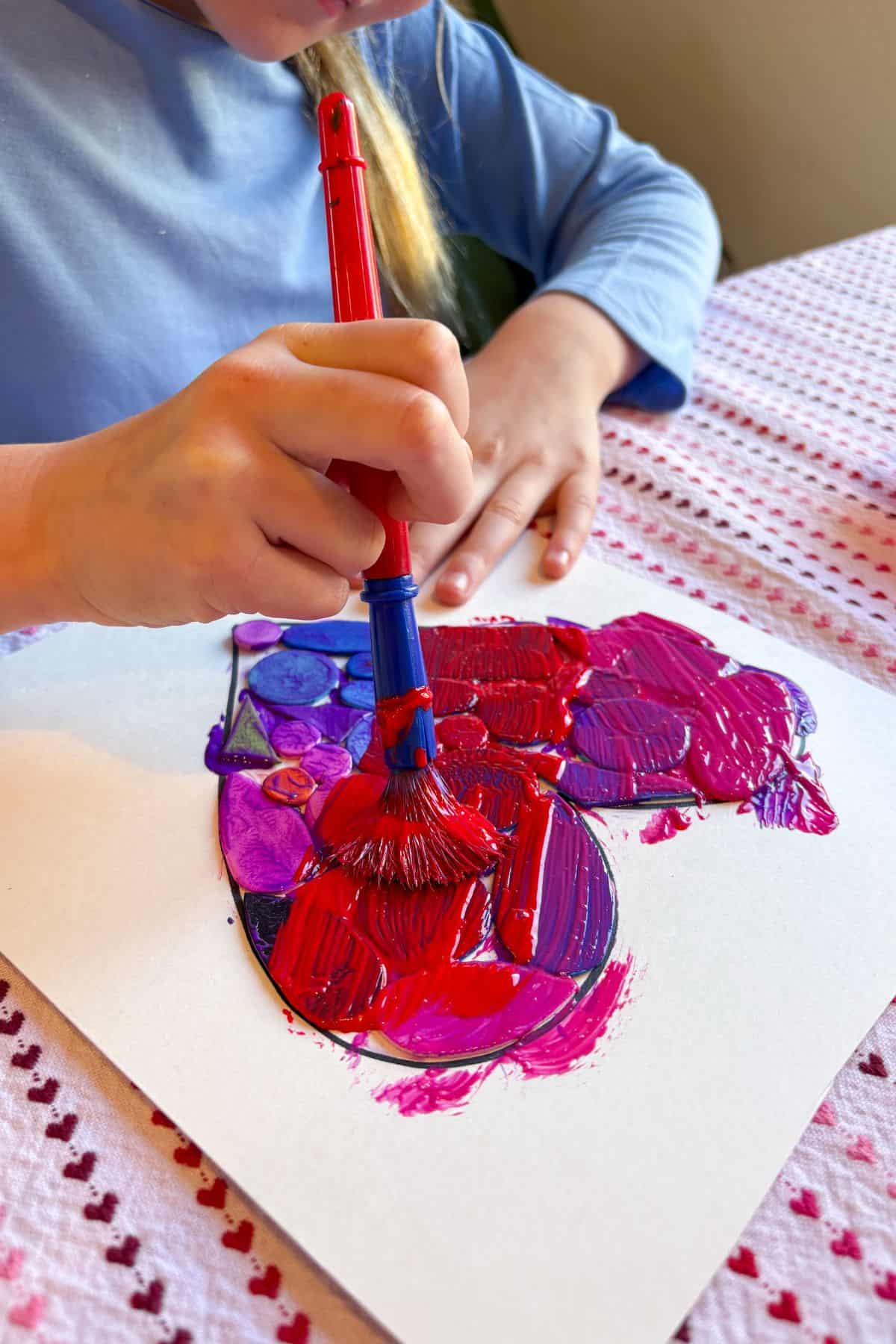 Heart Printmaking with Foam Shapes - Easy Collagraphs for Kids ...