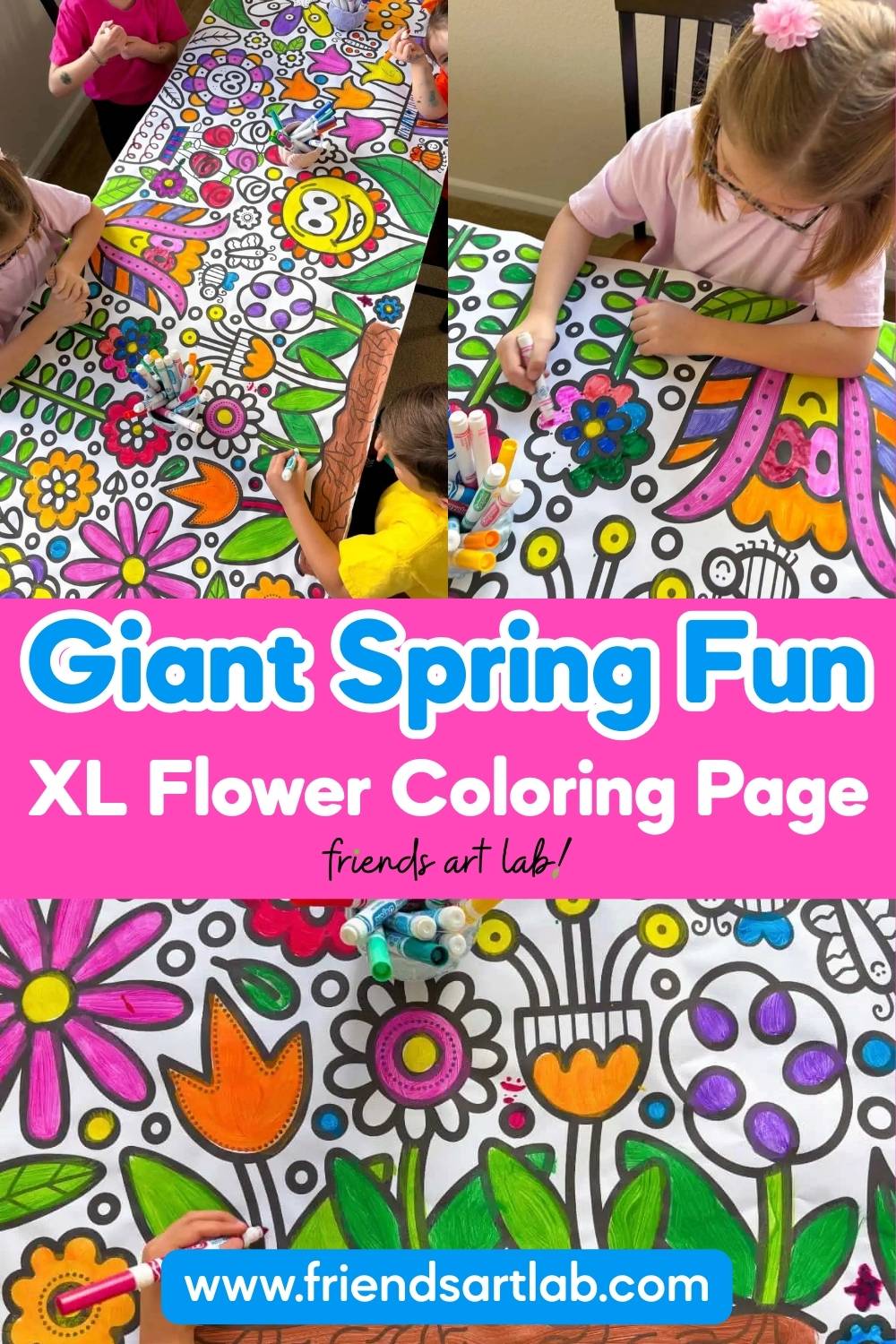 Flower Giant Coloring Poster Fun - Friends Art Lab