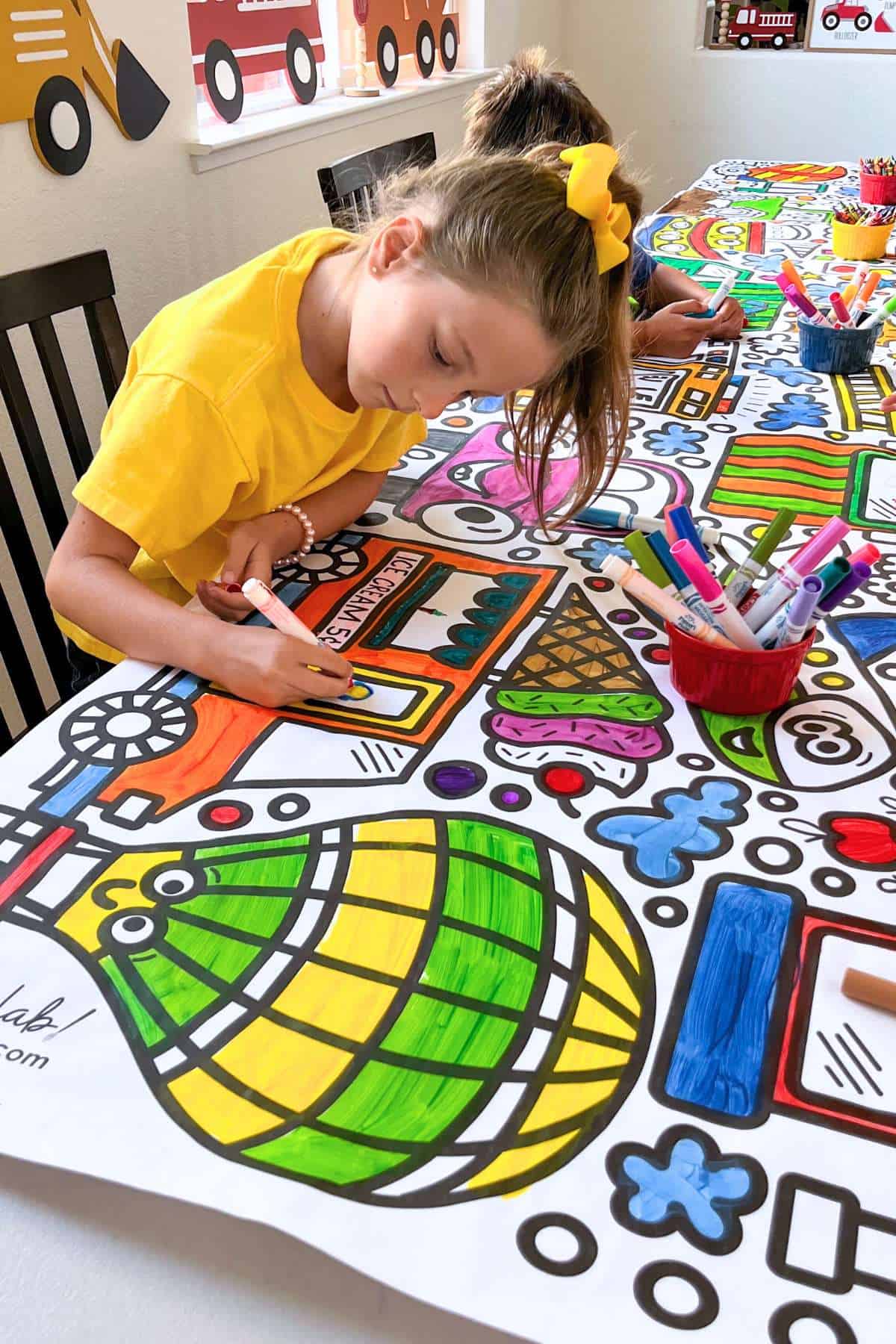 Vehicle Giant Coloring Poster - Friends Art Lab