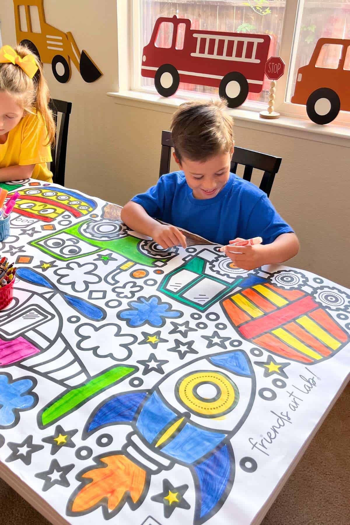 Vehicle Giant Coloring Poster - Friends Art Lab