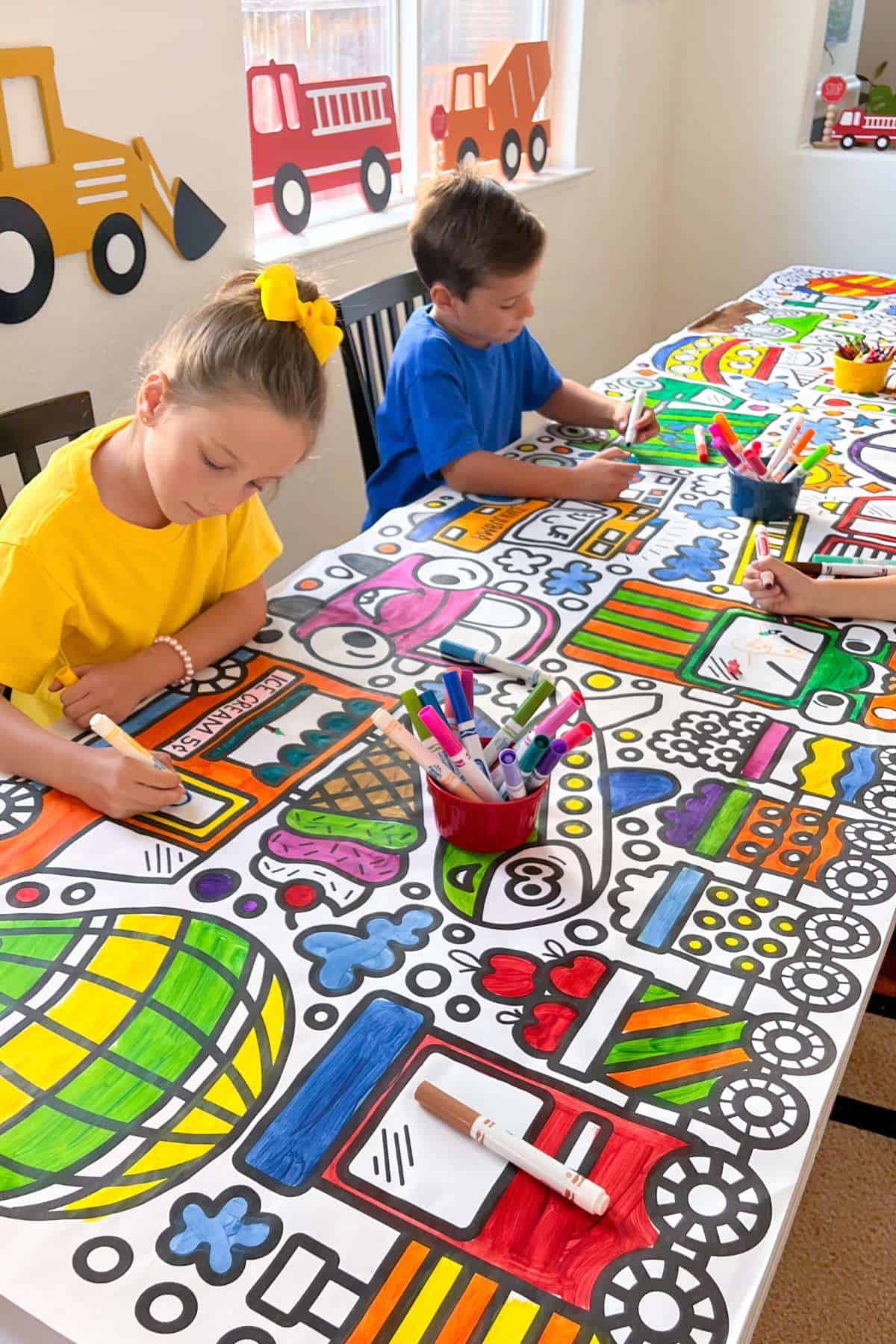 Vehicle Giant Coloring Poster - Friends Art Lab