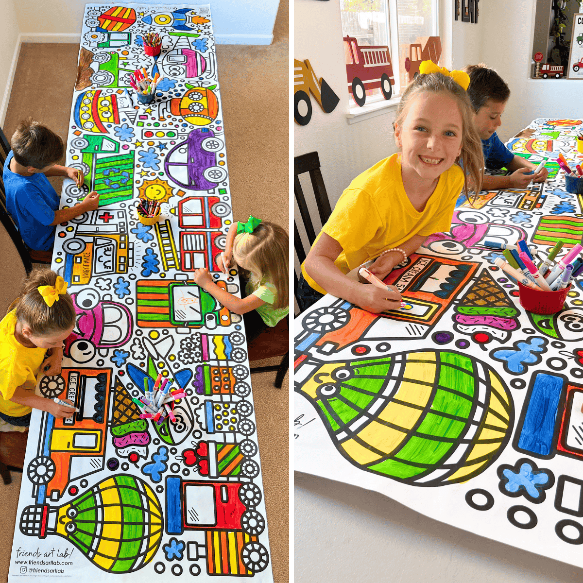 Vehicle Giant Coloring Poster - Friends Art Lab
