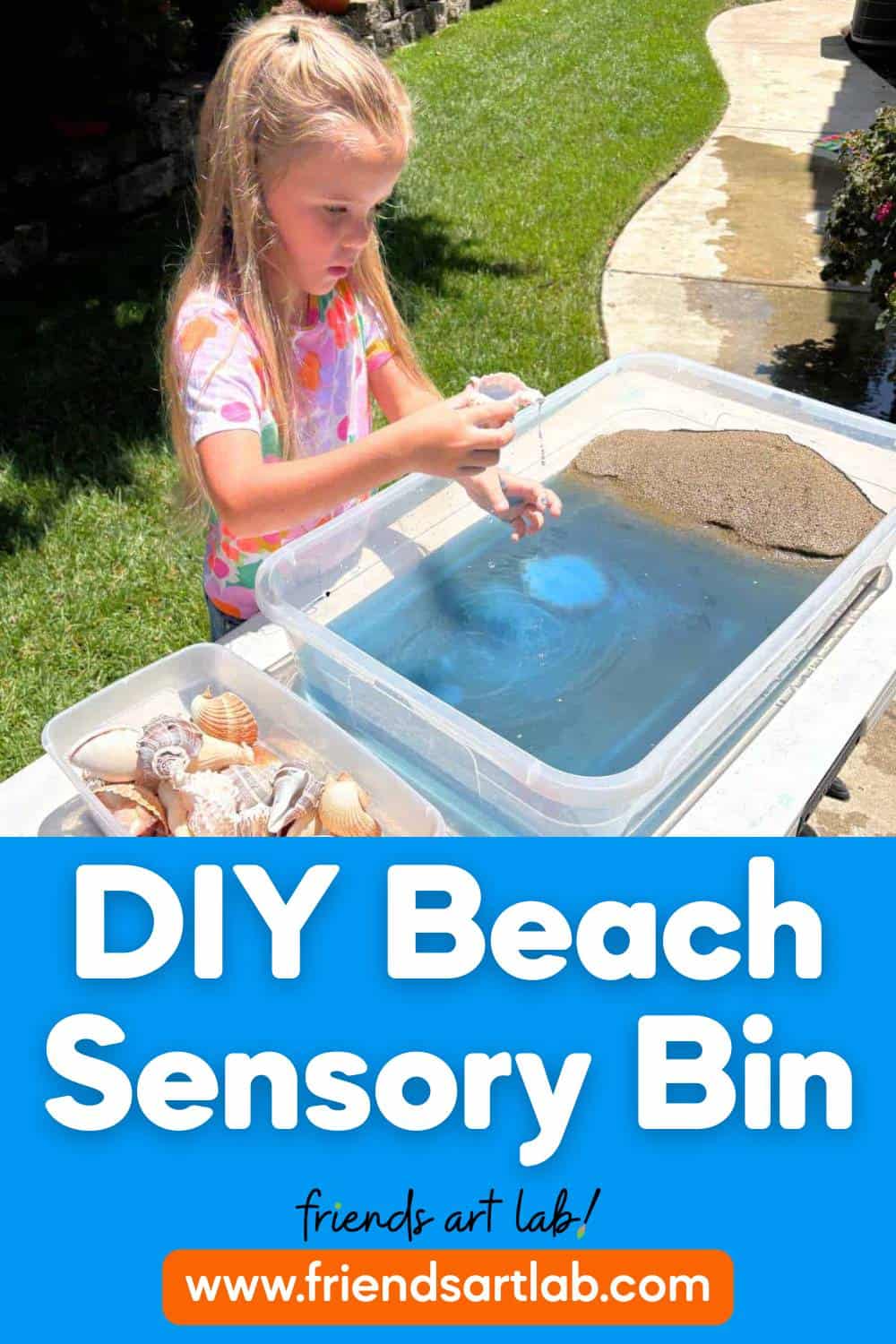 How to Make a Beach Sensory Bin for Preschoolers - Friends Art Lab