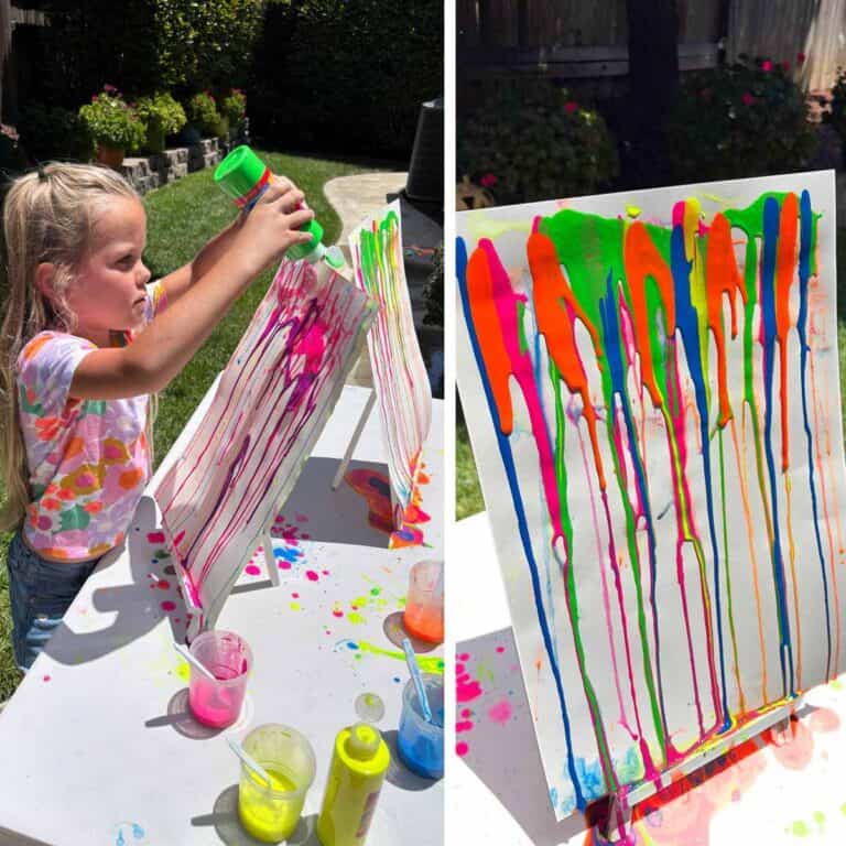 Drip Paint Painting for Kids - Friends Art Lab