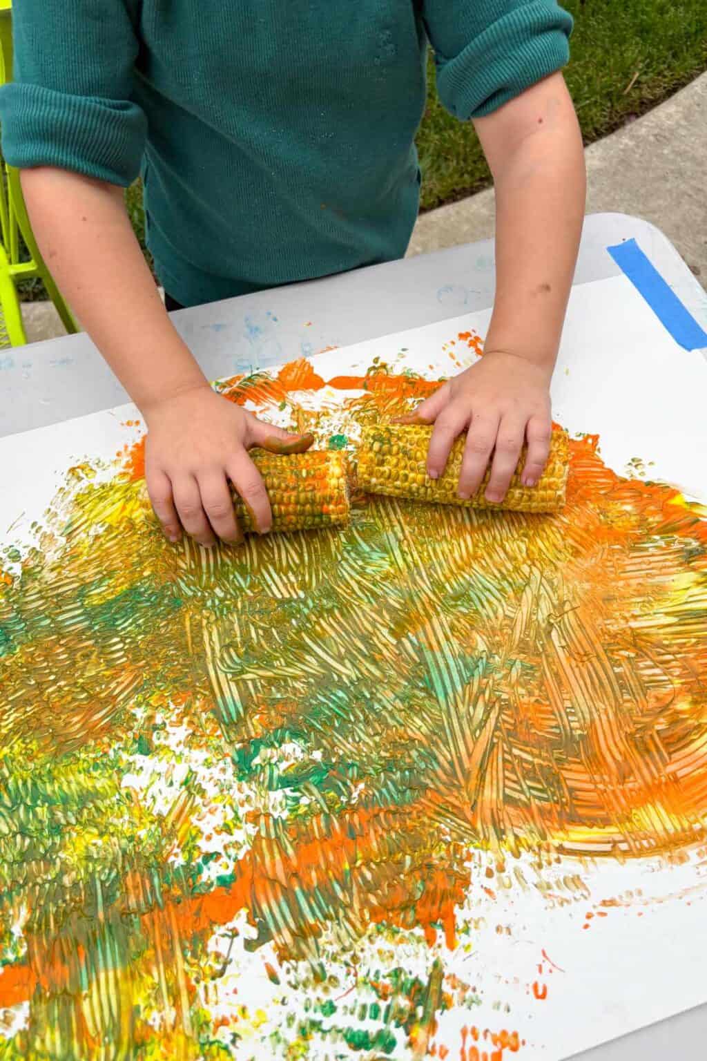 Corn Painting Fall Art Project for Kids - Friends Art Lab