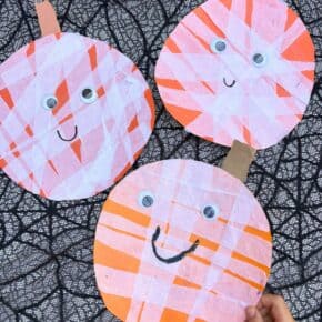 Mummy-Wrapped Jack-o-Lantern Craft for Halloween